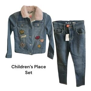 Children's Place Jean Jacket & Jeans Denim Pockets Girls Size 6X Slim-7/8 Coat